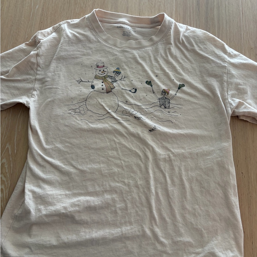American Eagle Snowman Graphic T-Shirt